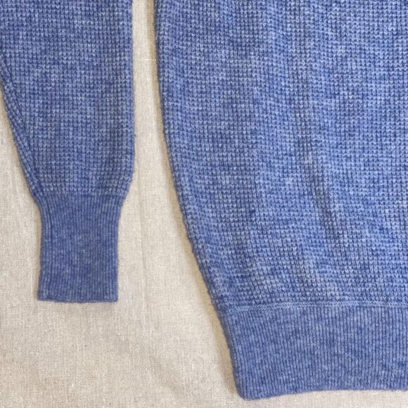 J. Crew | Light Blue Waffle Knit Wool & Alpaca Blend Crewneck Sweater - Small - Picture 4 of 9